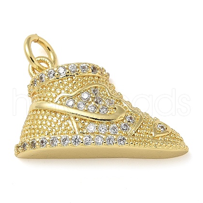 Rack Plating Brass Cubic Zirconia Pendants KK-K392-10G-1