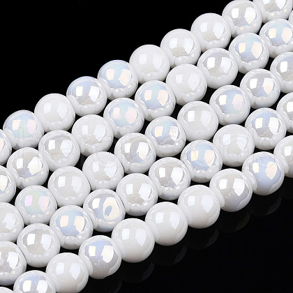 Electroplate Opaque Glass Beads Strands X-GLAA-T032-P4mm-AB02-1