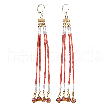 Glass Leverback Earrings EJEW-JE05983-1