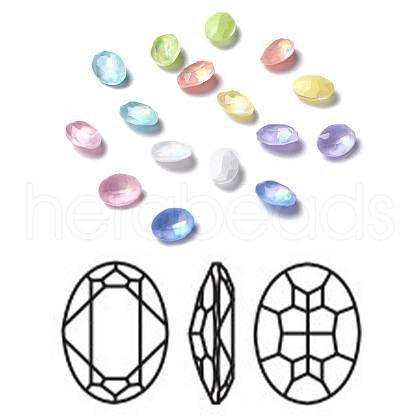 K9 Faceted Glass Pointed Back Rhinestone Cabochons GLAA-H106-A01-JM-1