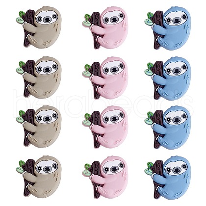 12Pcs 3 Colors Silicone Focal Beads JX781A-1
