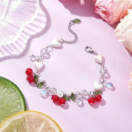 Acrylic Charm Bracelets for Women BJEW-JB11583-1