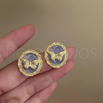 Alloy Enamel Stud Earrings for Women WGC0511-58-1