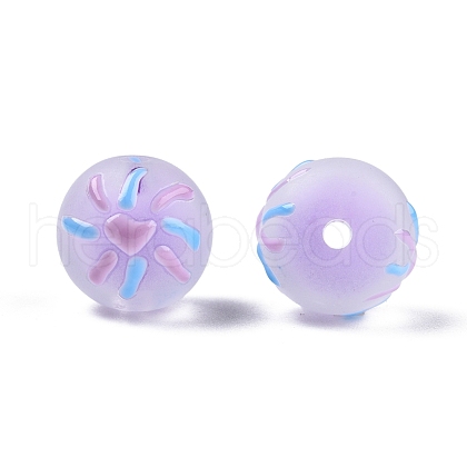 Frosted Acrylic Enamel Beads FACR-G005-02A-1