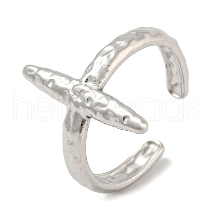 304 Stainless Steel Open Cuff Ring RJEW-C067-22P-1