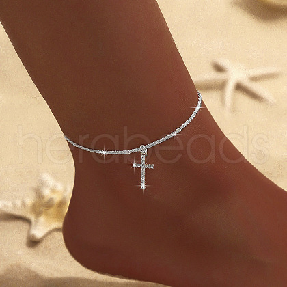 Cross Alloy with Crystal Rhinestone Anklets FS-WGFFC1B-03-1
