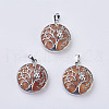 Natural Red Aventurine Pendants G-K234-E09-1