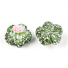 Flower Shape Polymer Clay Rhinestone Beads CLAY-U023-01D-2