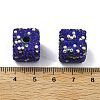 Cube Shape Polymer Clay Rhinestone Beads CLAY-NH0001-08-4