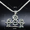 Mother's Day Mom with Two Boy 304 Stainless Steel Pendant Necklaces FS-WG5FFA9-01-4