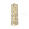 Brass Micro Pave Cubic Zirconia Pendants KK-P290-54G-1