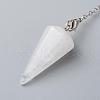 Platinum Tone Brass Crystal Cone Hexagonal Pointed Dowsing Pendulums MAK-M015-01I-8