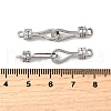 Rack Plating Brass Micro Pave Clear Cubic Zirconia Fold Over Clasps KK-S384-15P-3
