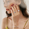 FIBLOOM 10Pcs 10 Style Alloy & Stainless Steel Open Cuff Ring RJEW-FI0001-13-6
