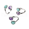 Natural Amethyst & Amazonite Finger Rings RJEW-A068-03P-02-4