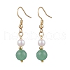 Natural Gemstone Round Dangle Earrings for Women EJEW-JE06334-4