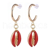 Brass Dangle Stud Earrings EJEW-JE04111-01-1