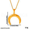 Stainless Steel Double Horn Pendant Necklaces Women Fashion Minimalist Design Jewelry RC6919-2-3
