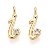 Brass Micro Pave Cubic Zirconia Charms KK-N263-97G-I-1