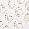 Brass Open Back Bezel Pendants KK-BC0006-35G-6