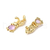 Rack Plating Brass Micro Pave Cubic Zirconia Jade Pendants KK-K377-92G-01-2