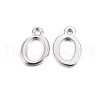 Platinum Plated Alloy Letter Pendants PALLOY-P097-02-O-1