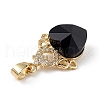 Real 18K Gold Plated Rack Plating Brass Micro Pave Clear Cubic Zirconia Pendants KK-C015-30G-16-2