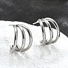 Non-Tarnish 304 Stainless Steel C-shape Stud Earrings EJEW-G298-13A-P-4