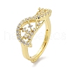 Rack Plating Brass Micro Pave Cubic Zirconia Adjustable Rings RJEW-D025-15G-1