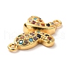 Brass Micro Pave Cubic Zirconia Links Connectors KK-G399-19A-3