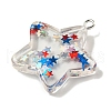 Independence Day Transparent Resin Pendants RESI-U007-01A-2