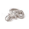 Brass Micro Pave Clear Cubic Zirconia Charms ZIRC-F132-95P-3