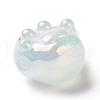 UV Plating Rainbow Iridescent Luminous Acrylic Beads OACR-E010-07-4