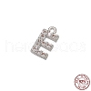 Real Platinum Plated Rhodium Plated 925 Sterling Silver Micro Pave Clear Cubic Zirconia Charms STER-P054-10P-E-1