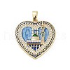 Rack Plating Brass Micro Pave Clear Cubic Zirconia Pendants KK-H474-24A-04G-1