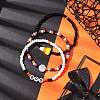 3Pcs 3 Styles Halloween Handmade Lampwork & Glass Seed Beaded Stretch Bracelet Sets BJEW-JB10460-2