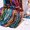 Sparkly Hologram Spandex Mermaid Printed Fish Scale Fabric AJEW-WH0289-90-4