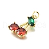 Brass Glass Pendants KK-Z104-05G-2