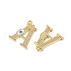 Brass Micro Pave Cubic Zirconia Pendants KK-H072-04G-2
