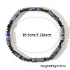 Natural Blue Spot Jasper Cylinder Beads Stretch  Bracelets for Men UU8549-4