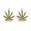 Brass Micro Pave Cubic Zirconia Pendants KK-N262-109C-G-1