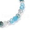3Pcs 3 Colors Faceted Round Electroplate Glass Beads Stretch Bracelets for Women BJEW-JB11628-6