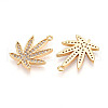Brass Micro Pave Cubic Zirconia Pendants KK-N262-109A-G-2