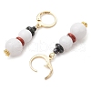 304 Stainless Steel & White Jade Leverback Earrings EJEW-JE06161-01-4