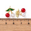 Cherry Brass ABS Plastic Pearl Stud Earrings EJEW-U062-04B-01G-5
