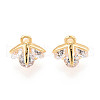 Brass Micro Pave Cubic Zirconia Charms KK-N263-72A-G-1