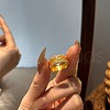 Leaf 925 Sterling Silver Micro Pave Cubic Zirconia Finger Rings for Women RJEW-F180-08G-6