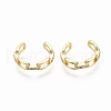 Brass Micro Pave Clear Cubic Zirconia Cuff Earrings EJEW-R114-016-NF-1