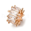 Brass Micro Pave Clear Cubic Zirconia Beads KK-D378-24G-01-1
