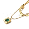 304 Stinless Steel Herringbone & Curb Chains 3 Layered Necklaces NJEW-H024-02G-2